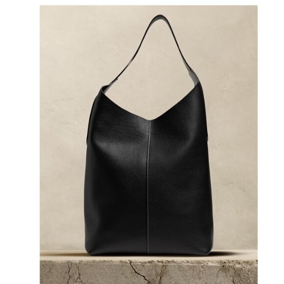 BANANA REPUBLIC VIDA BAG Black large leather slouchy bag excellent! - Picture 1 of 10